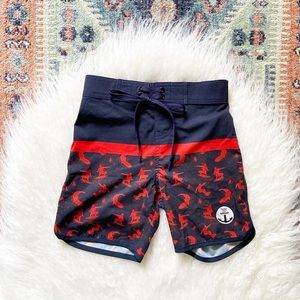 kinship original boys swim short trunk kids surfer boys board short blue red 6
